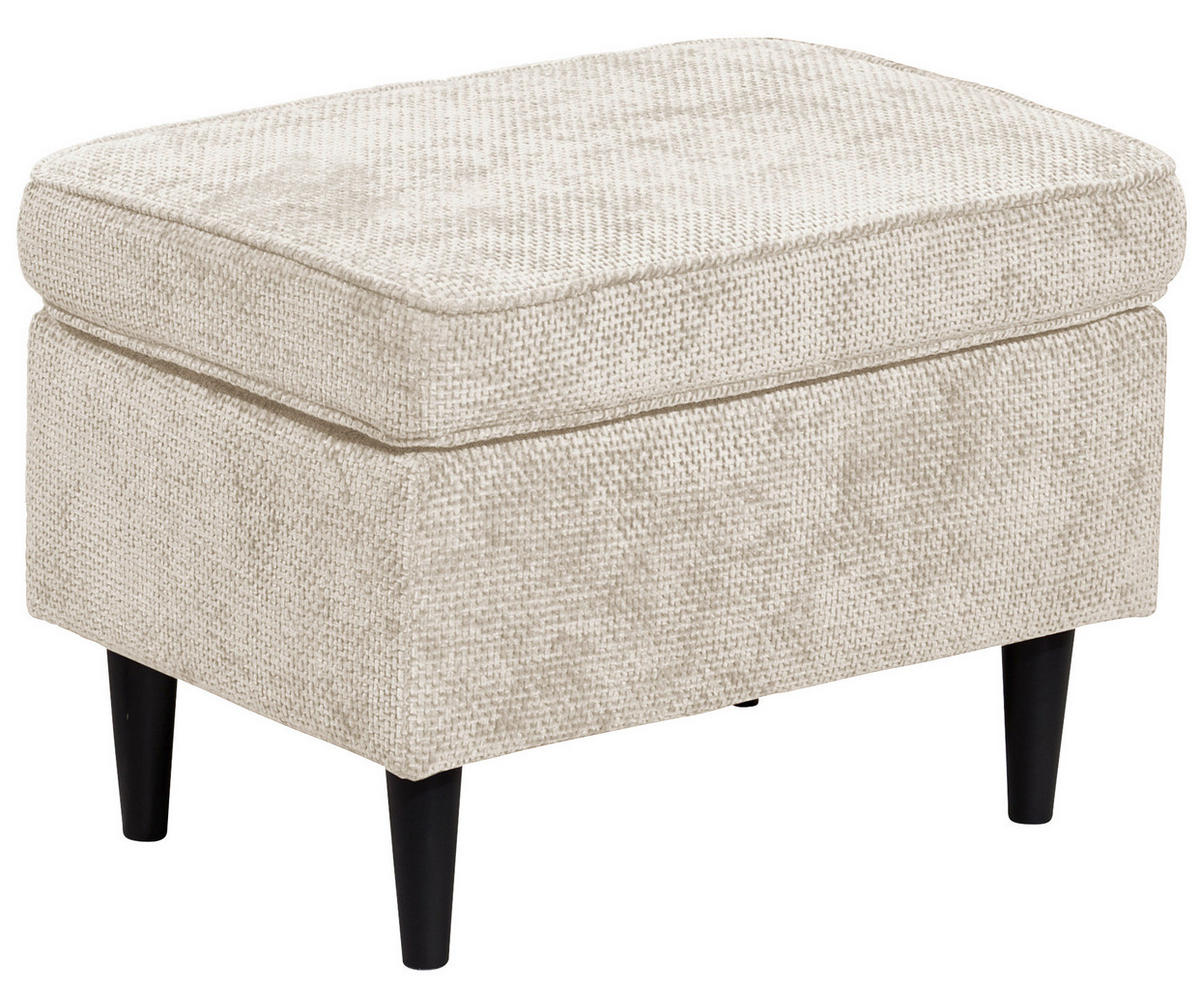 HOCKER in Textil Beige  - Beige/Schwarz, KONVENTIONELL, Holz/Textil (63/43/42cm) - MID.YOU