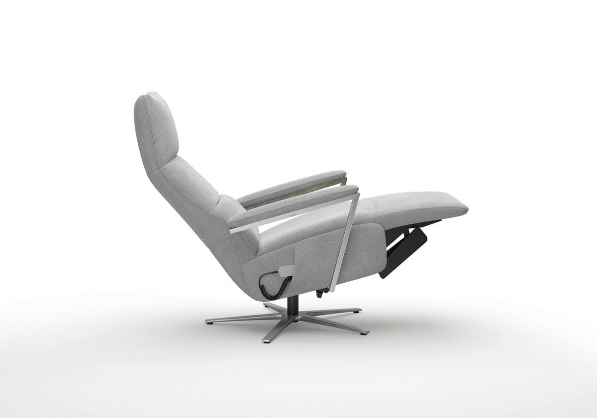 RELAXAČNÍ KŘESLO, textil, světle šedá - barvy stříbra/světle šedá, Basics, kov/textil (70/126/85cm) - Sit & More