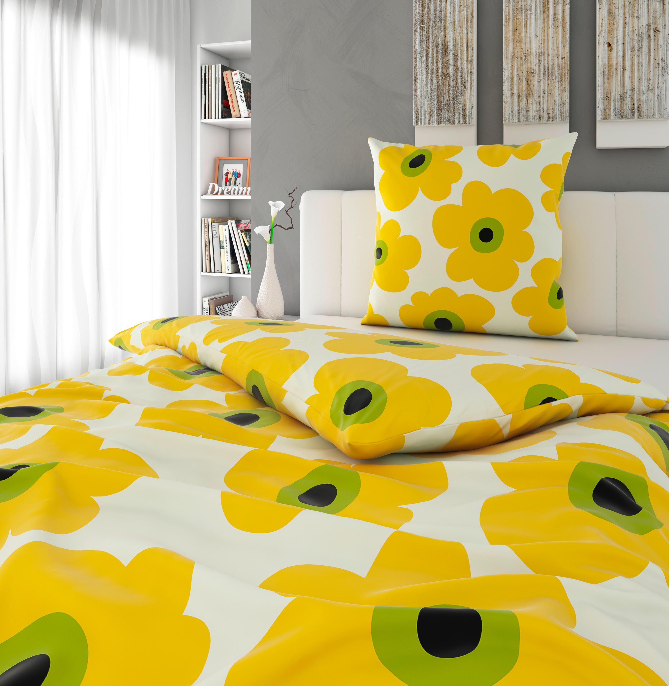 BETTWÄSCHE Satin 135/200 cm  - Gelb, Textil (135/200cm) - Bio:Vio