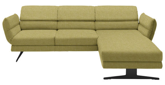 ECKSOFA  in Flachgewebe Hellgrün  279-327/176-217 cm  - Schwarz/Hellgrün, Design, Textil/Metall (279-327/176-217cm) - Dieter Knoll