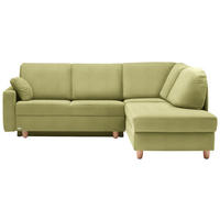 ECKSOFA in Flachgewebe Limette  227/208 cm  - Eichefarben/Limette, KONVENTIONELL, Holz/Textil (227/208cm) - Sedda