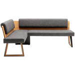 ECKBANK 155/195 cm  in Dunkelgrau, Wildeiche  - Wildeiche/Dunkelgrau, Design, Holz/Textil (155/195cm) - Venda