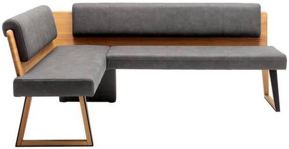 ECKBANK 165/235 cm  in Dunkelgrau, Wildeiche  - Wildeiche/Dunkelgrau, Design, Holz/Textil (165/235cm) - Venda