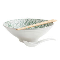 SKÅLSET 3 delar  - vit/salviagrön, Basics, keramik (22,5/10/20,5cm) - Mäser