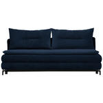 SCHLAFSOFA in Chenille, Plüsch Blau  - Blau/Schwarz, MODERN, Textil/Metall (208/73/92/102cm) - Novel