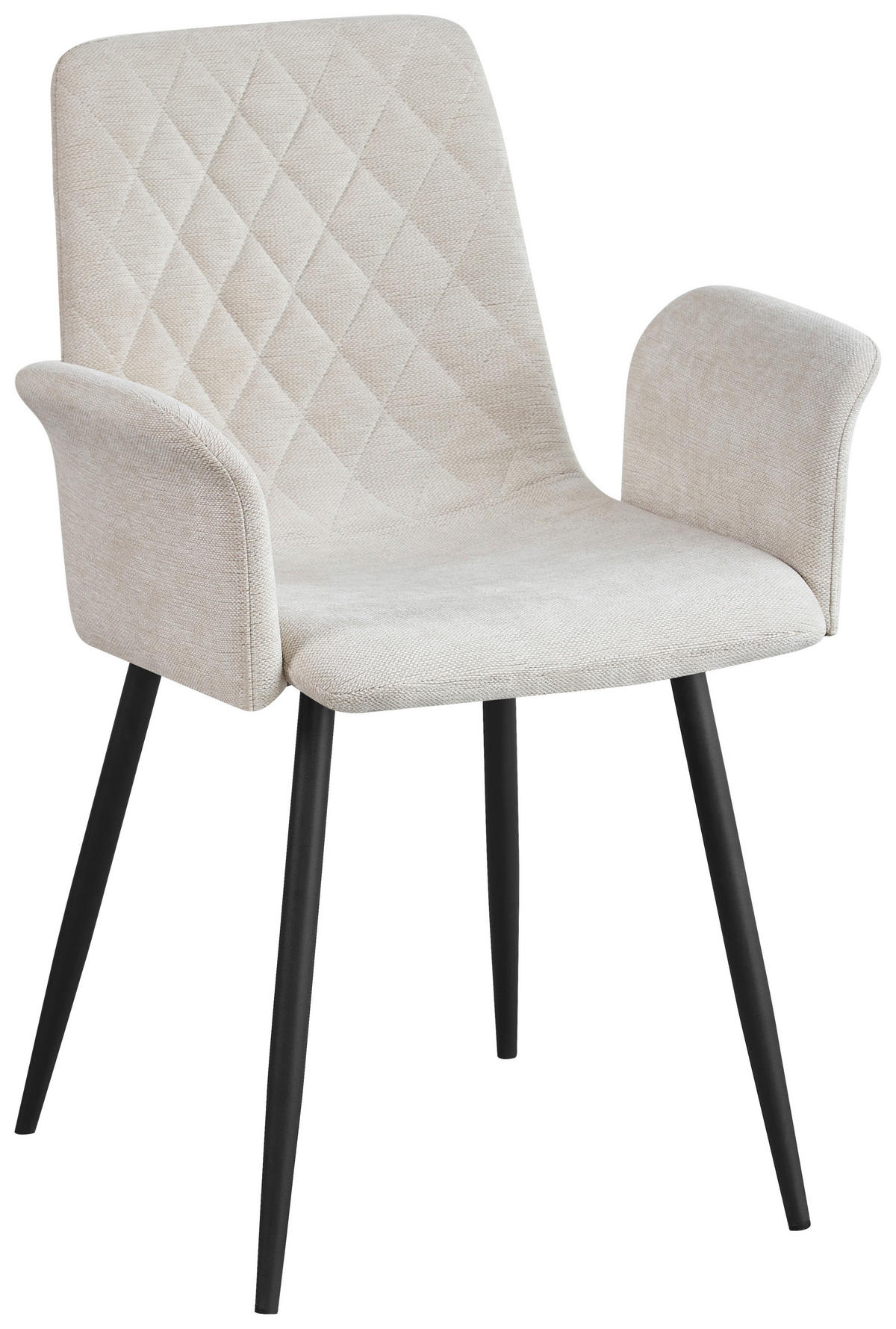 ARMLEHNSTUHL   Webstoff  - Beige/Schwarz, Design, Textil/Metall (61/87/55cm) - Ti'me