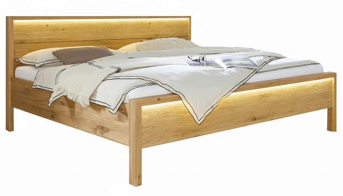 BETT 160/200 cm  Eichefarben   - Eichefarben, Modern, Holz (160/200cm) - Livetastic