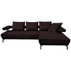 ECKSOFA in Mikrofaser Dunkelbraun  305/224 cm  - Dunkelbraun/Schwarz, Design, Textil/Metall (305/224cm) - Dieter Knoll