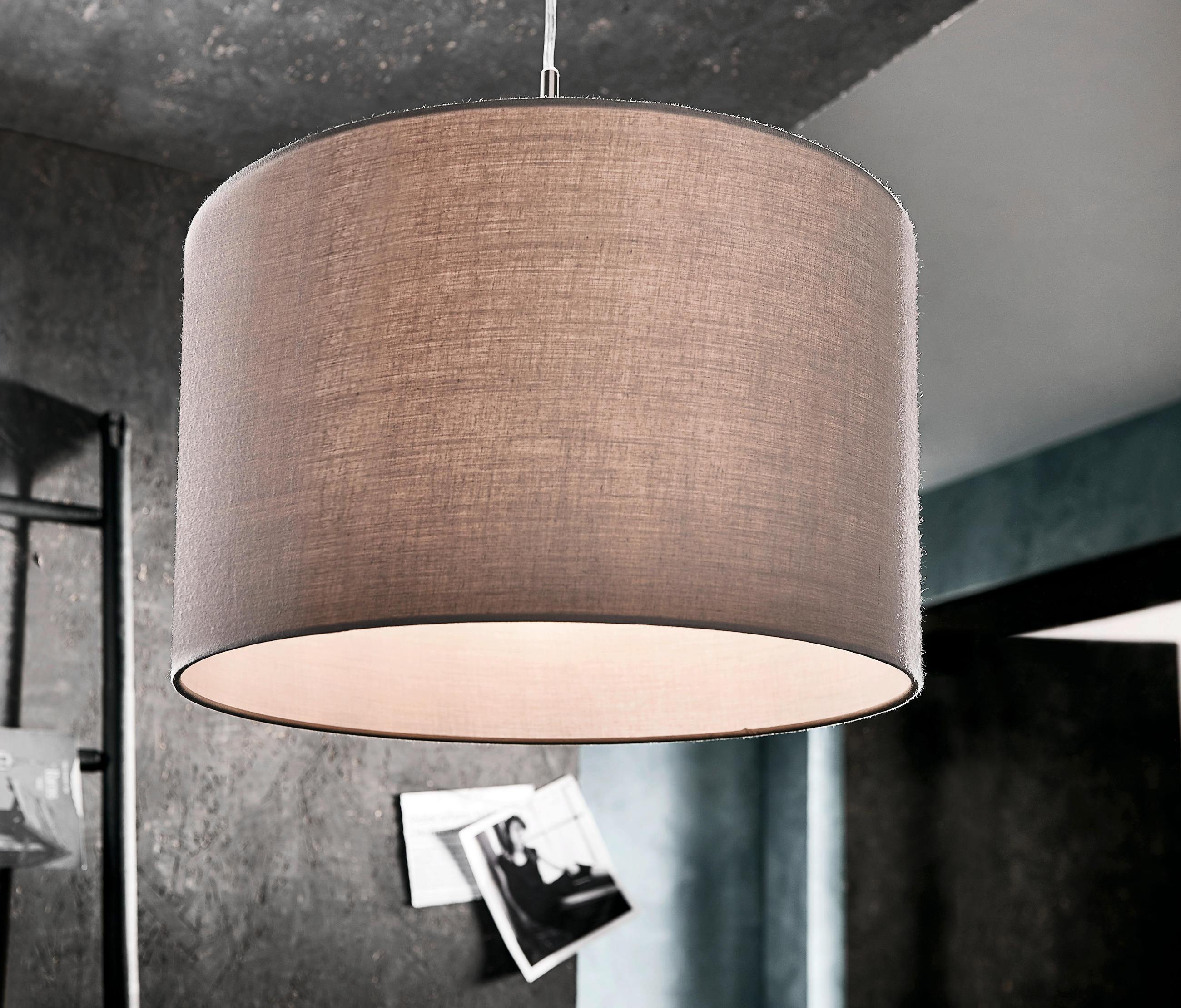 HÄNGELEUCHTE 38/110 cm  - Taupe/Nickelfarben, KONVENTIONELL, Textil/Metall (38/110cm) - Eglo