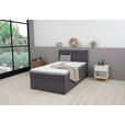 BOXBETT 120/200 cm,  in Anthrazit, Matratze, Bettkasten, Topper, motorische Verstellbarkeit, Fernbedienung, H3 = fest  - Anthrazit/Schwarz, KONVENTIONELL, Kunststoff/Textil (120/200cm) - Carryhome