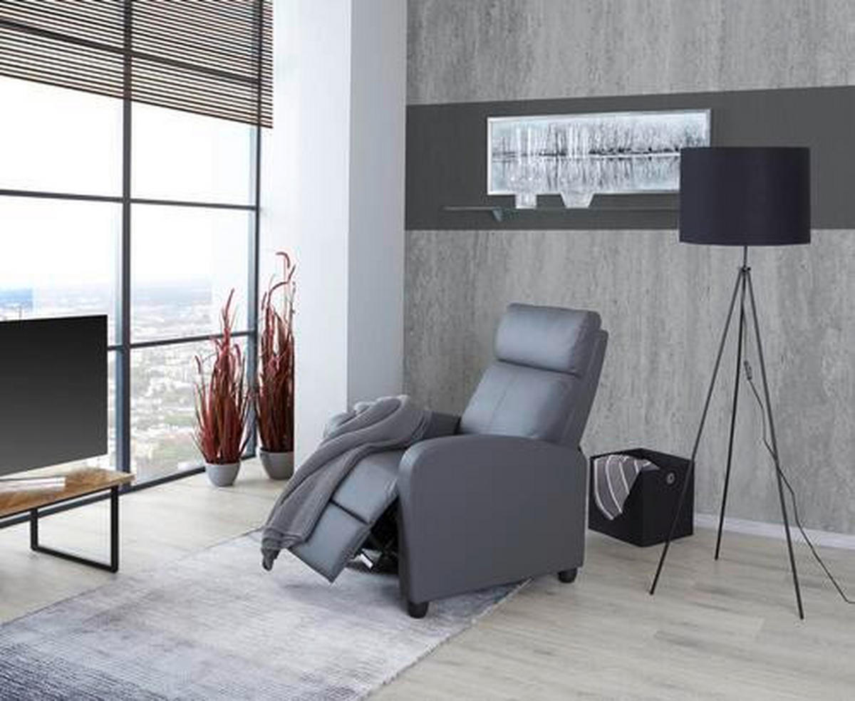 FOTELJA ZA GLEDANJE TELEVIZORA 69/75-100,5/87-157 cm , siva  - siva/crna, Moderno, tekstil (69/75-100,5/87-157cm) - Ti'me