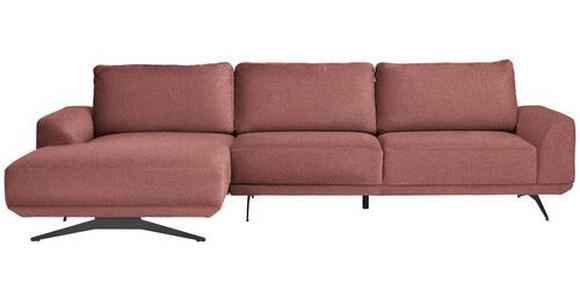 ECKSOFA in Webstoff Rosa  - Schwarz/Rosa, Design, Textil/Metall (172/320cm) - Valnatura