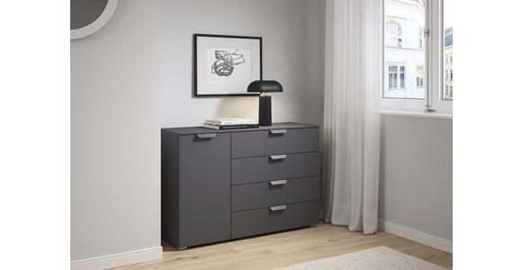 KOMMODE  in 120/81/42 cm  - Dunkelgrau, Design, Holzwerkstoff/Metall (120/81/42cm) - Carryhome