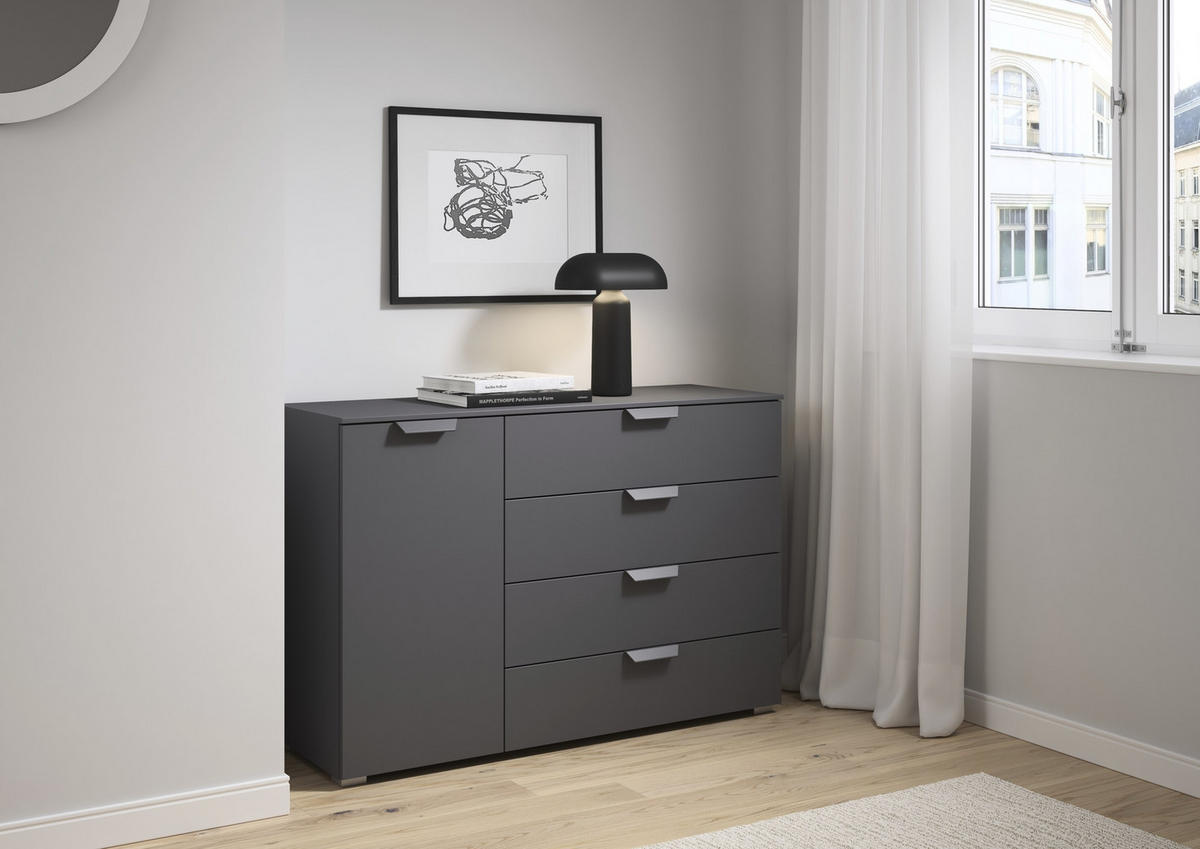 KOMMODE  in 120/81/42 cm  - Dunkelgrau, Design, Holzwerkstoff/Metall (120/81/42cm) - Carryhome