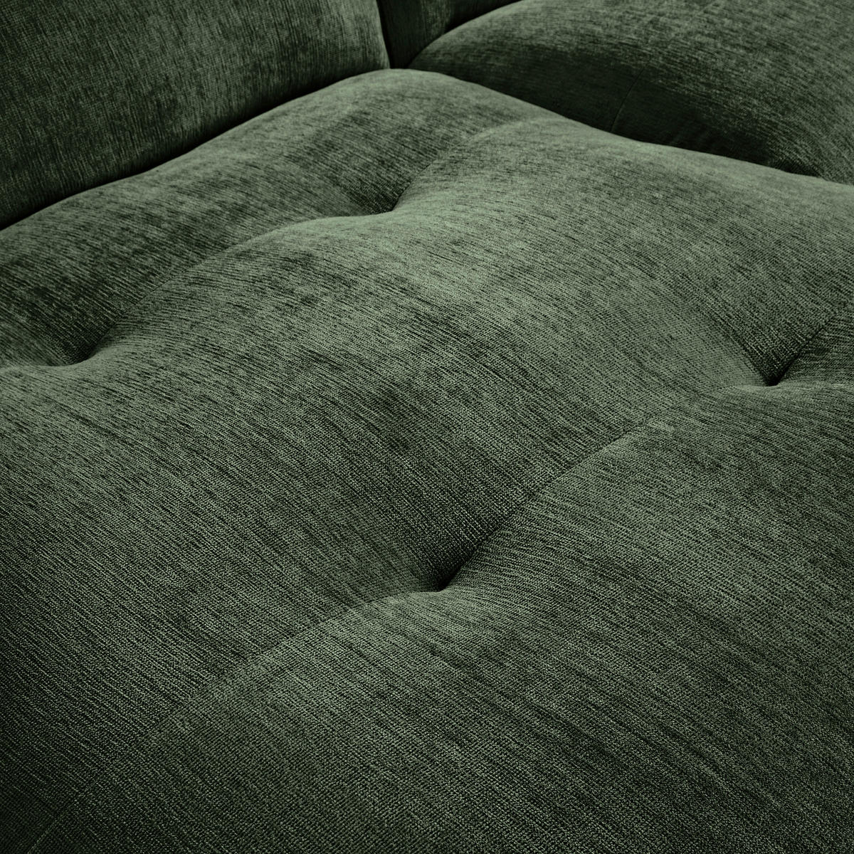 ECKSOFA in Chenille Dunkelgrün  184/269 cm  - Dunkelgrün/Schwarz, MODERN, Kunststoff/Textil (184/269cm) - Trendmanufaktur