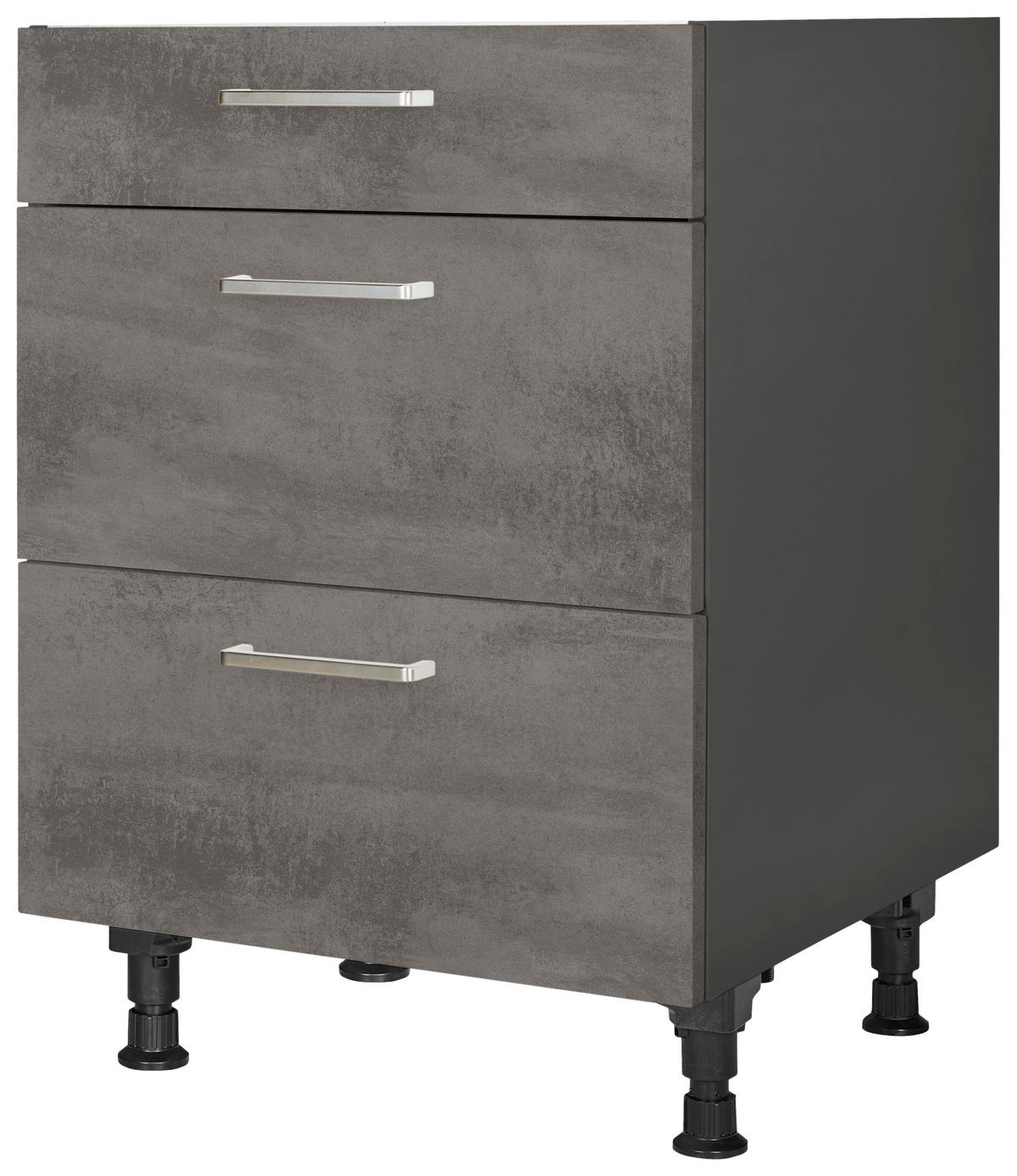 KOCHFELDUMBAUSCHRANK 60/87/56 cm  in Schieferfarben  - Schieferfarben/Edelstahlfarben, MODERN, Holzwerkstoff/Metall (60/87/56cm) - Nobilia