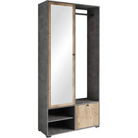 GARDEROBE  in 90/190/33 cm  - Kastanieneichefarben/Anthrazit, Trend, Holzwerkstoff (90/190/33cm) - P & B