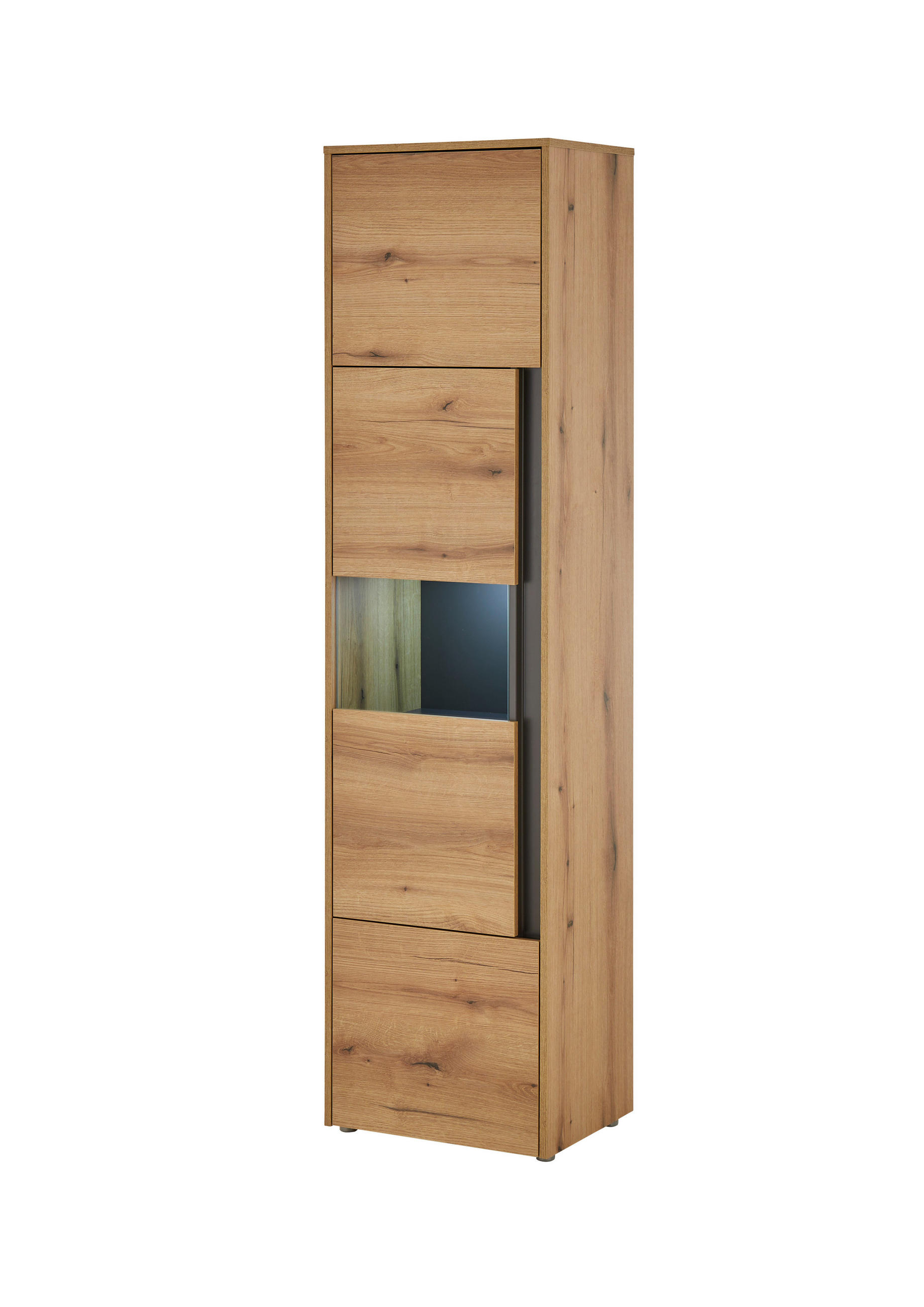 VITRINE  in Anthrazit, Eichefarben - Eichefarben/Anthrazit, Design, Holzwerkstoff/Kunststoff (50/200/40cm) - Modante