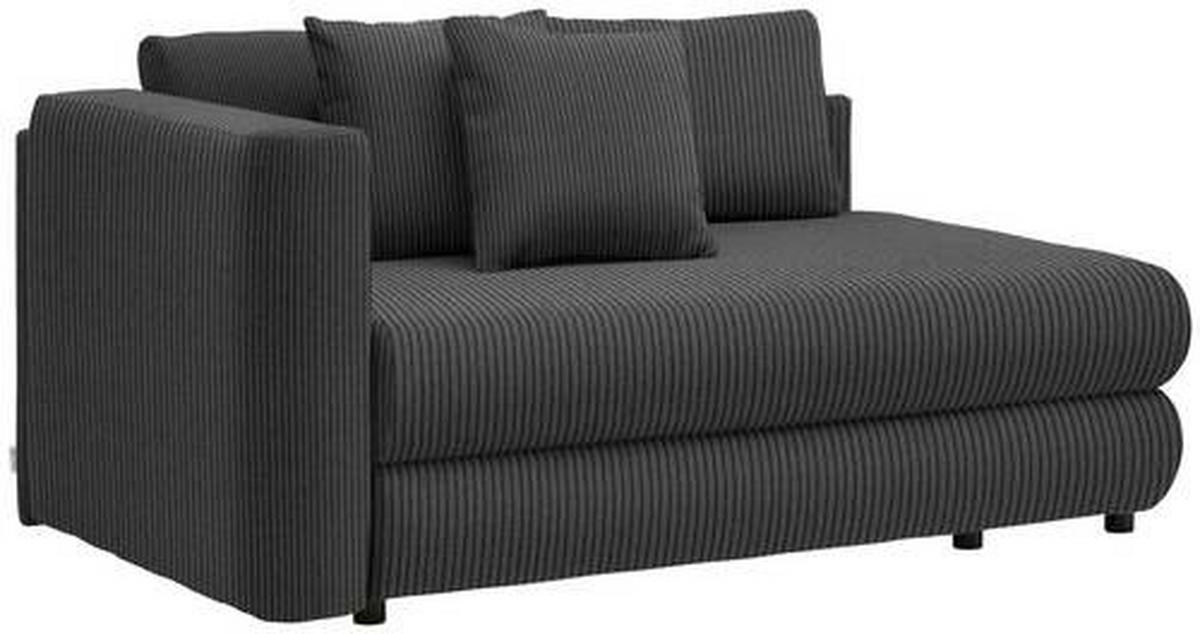 RÉCAMIERE Graubraun Cord  - Graubraun/Schwarz, Design, Kunststoff/Textil (171/71-88/93cm) - Cantus