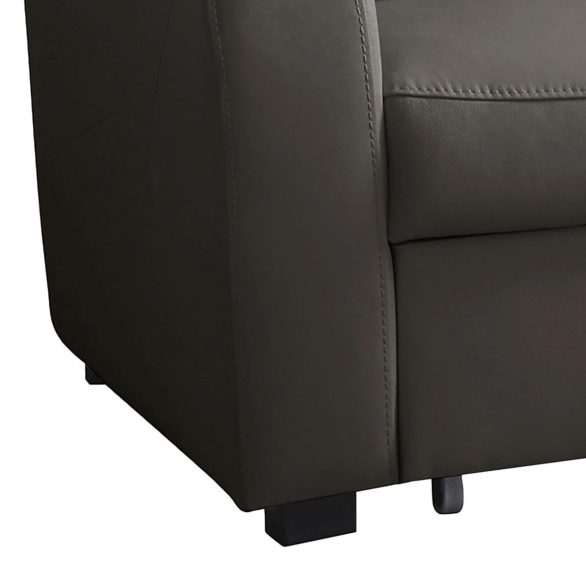 ECKSOFA in Lederlook Echtleder Dunkelbraun  - Dunkelbraun/Schwarz, Design, Leder/Kunststoff (227/168cm) - Livetastic