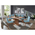 ECKBANK 140/180 cm  in Eichefarben, Hellblau  - Eichefarben/Hellblau, KONVENTIONELL, Holzwerkstoff/Textil (140/180cm) - Cantus