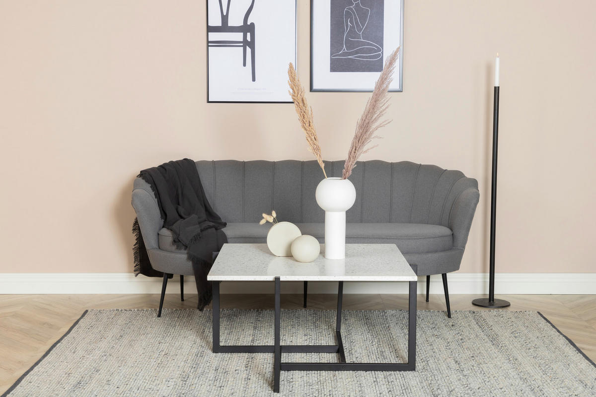 2-SITZER-SOFA Textilgeflecht Schwarz, Dunkelgrau  - Dunkelgrau/Schwarz, Design, Textil/Metall (180/78.5/78cm) - Livetastic