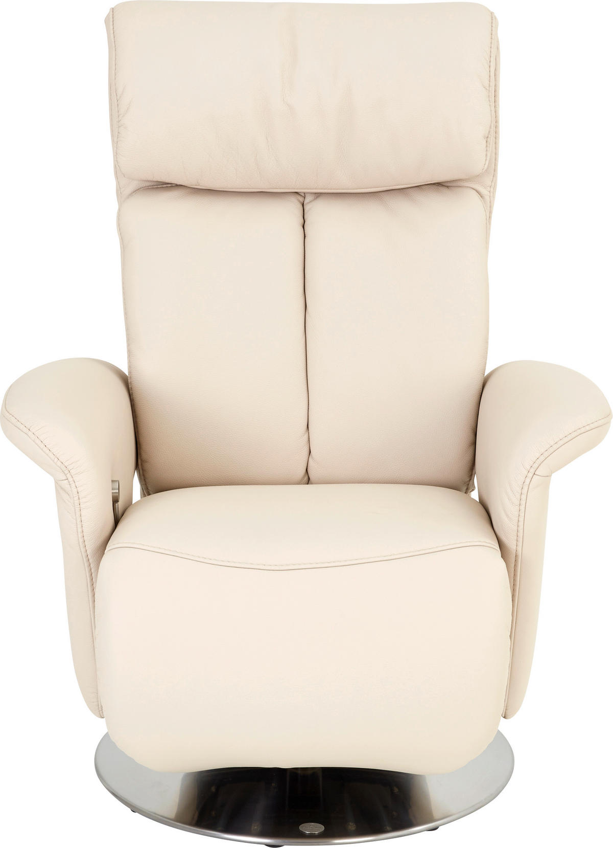 RELAXSESSEL in Leder Weiß  - Edelstahlfarben/Weiß, Design, Leder/Metall (82/109/90cm) - Himolla