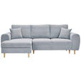 ECKSOFA  in Webstoff Hellgrau  145/240 cm  - Hellgrau/Naturfarben, KONVENTIONELL, Holz/Textil (145/240cm) - Carryhome