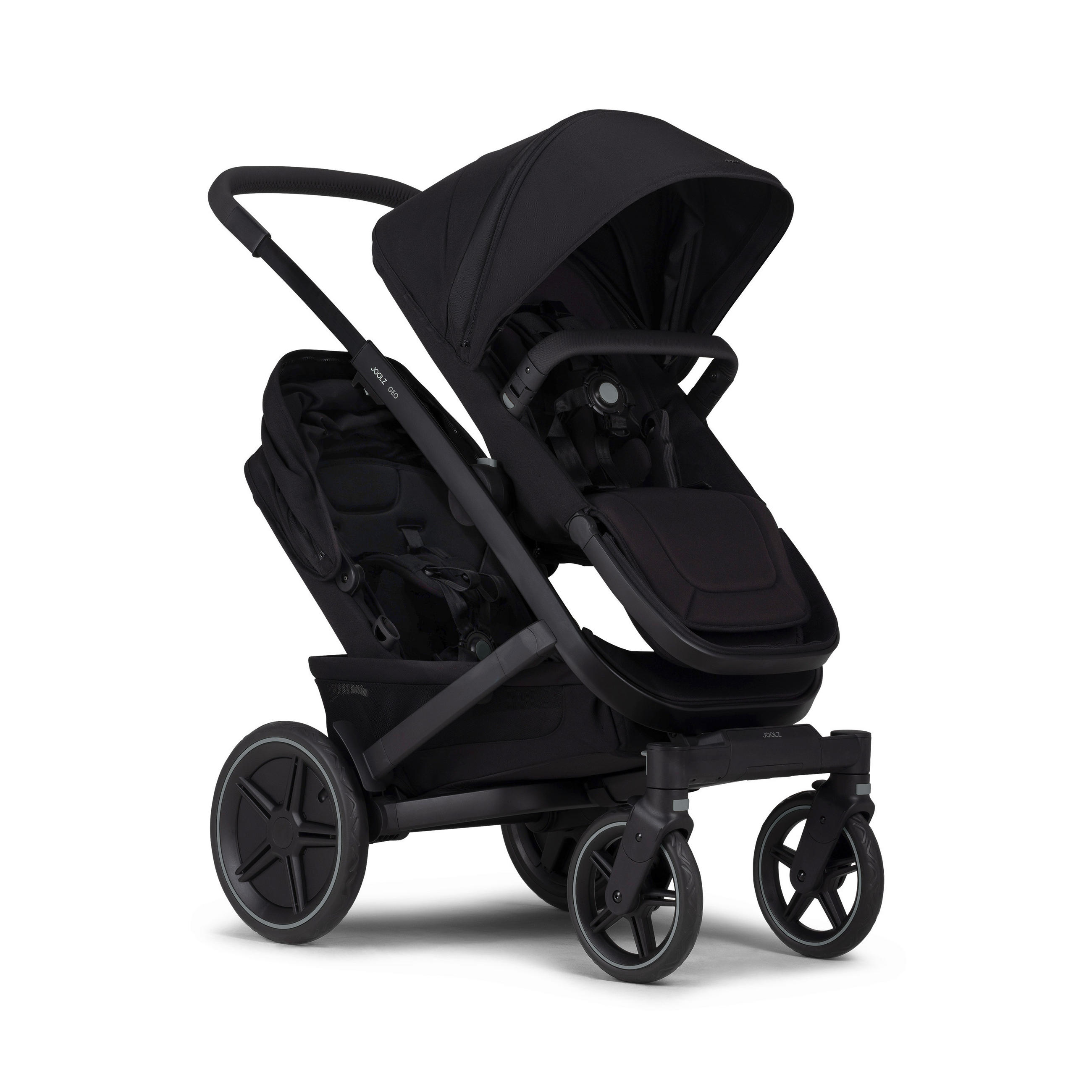 KINDERWAGENSET  Geo3 Twin  Space Black  - Schwarz, Basics, Textil/Metall (60/92-113/77-105cm) - Joolz