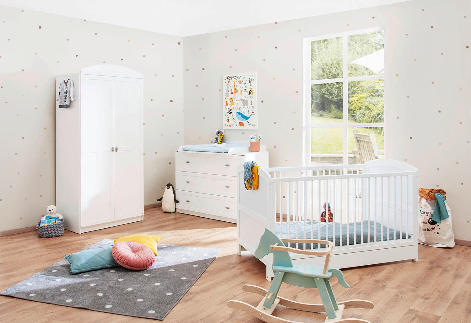 BABYZIMMER PINOLINO LAURA  - Weiß, ROMANTIK / LANDHAUS, Holzwerkstoff - Pinolino