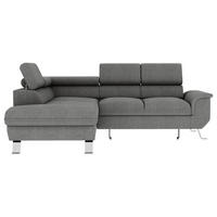 ECKSOFA in Struktur Anthrazit  - Anthrazit/Silberfarben, Konventionell, Textil/Metall (207/268cm) - MID.YOU