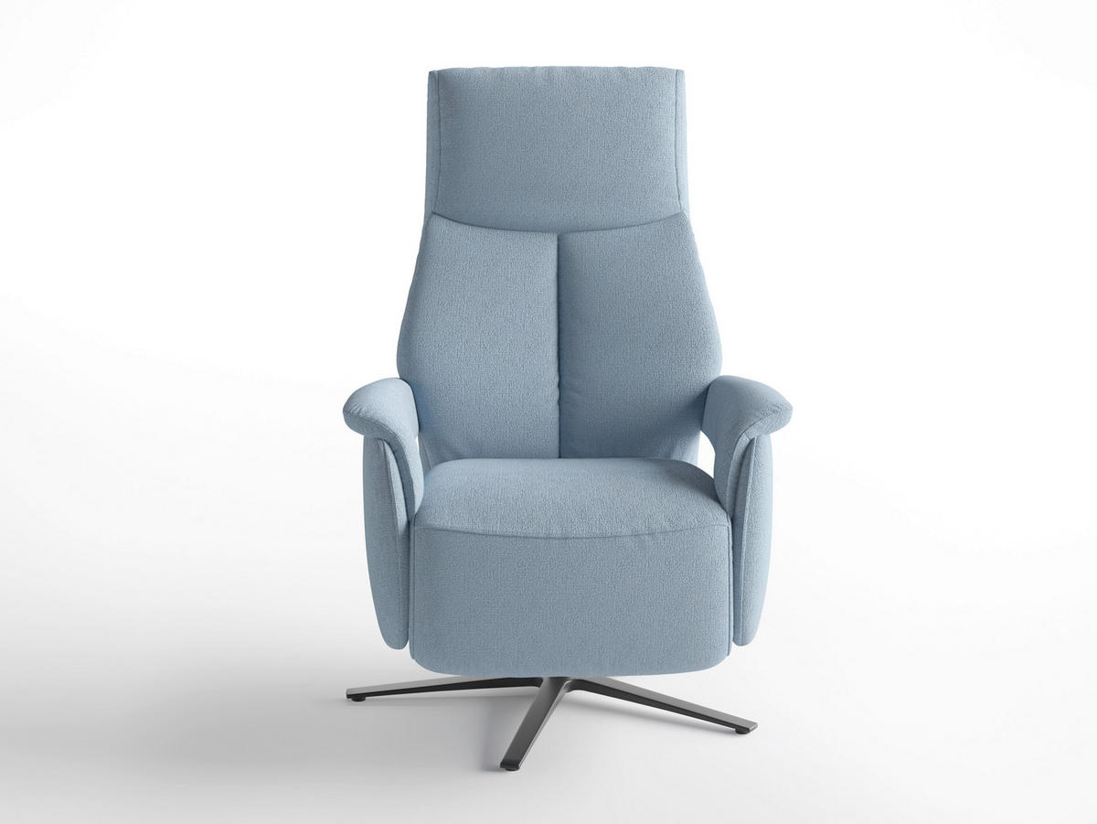RELAXSESSEL Textil Hellblau  - Schwarz/Hellblau, Basics, Textil/Metall (75/110/85cm) - Sit & More
