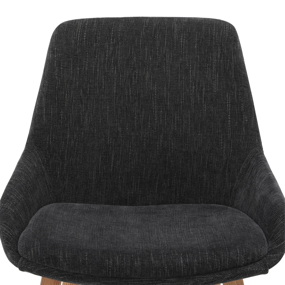 STUHL   Chenille  - Dunkelgrau/Naturfarben, Modern, Holz/Textil (52/81/56,5cm) - home24