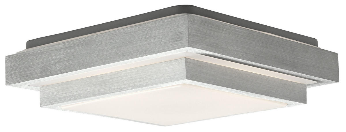 LED-DECKENLEUCHTE 15 W     - Weiss/Alufarben, Basics, Kunststoff/Metall (30/30cm) - Novel