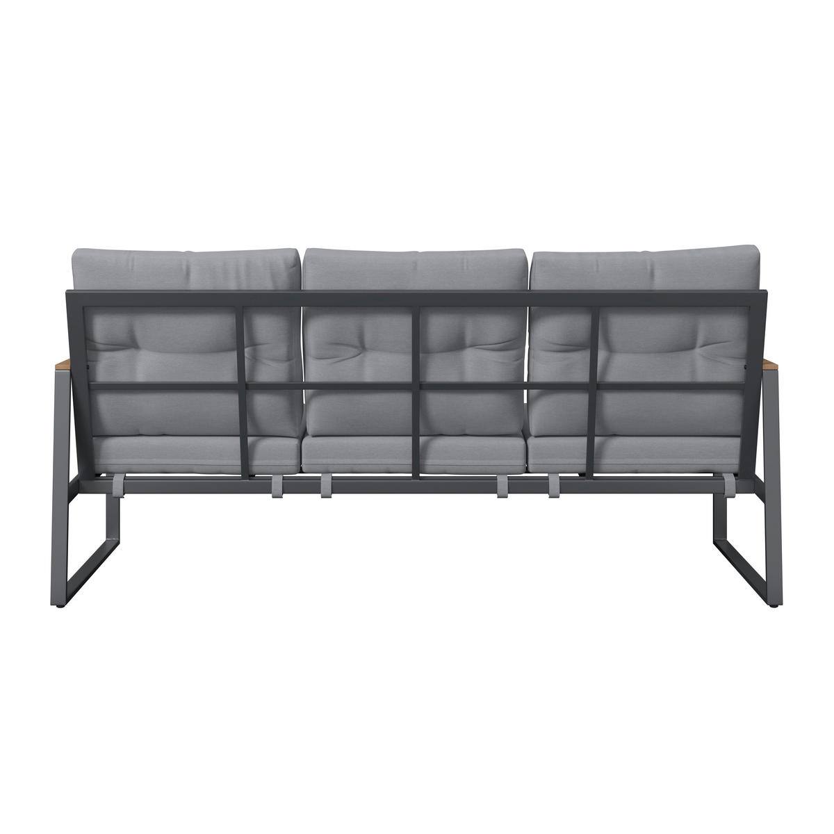 LOUNGEGARNITUR 4-teilig   120/81/80 cm Eisen  - Anthrazit/Naturfarben, Basics, Kunststoff/Textil (120/81/80cm) - Ambia Garden