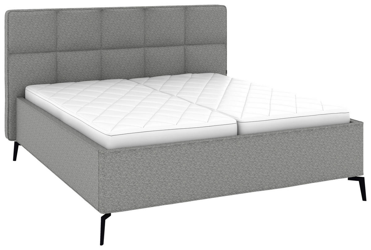 POLSTERBETT 180/200 cm,  in Grau, Bettkasten, motorische Verstellbarkeit, Fernbedienung, Lattenroste, Matratzen, H3 + H3 = fest  - Schwarz/Weiß, KONVENTIONELL, Holz/Textil (180/200cm) - Musterring