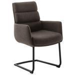 ARMLEHNSTUHL  in Stahl Webstoff  - Schwarz/Cappuccino, Design, Textil/Metall (61/90/64cm) - Dieter Knoll