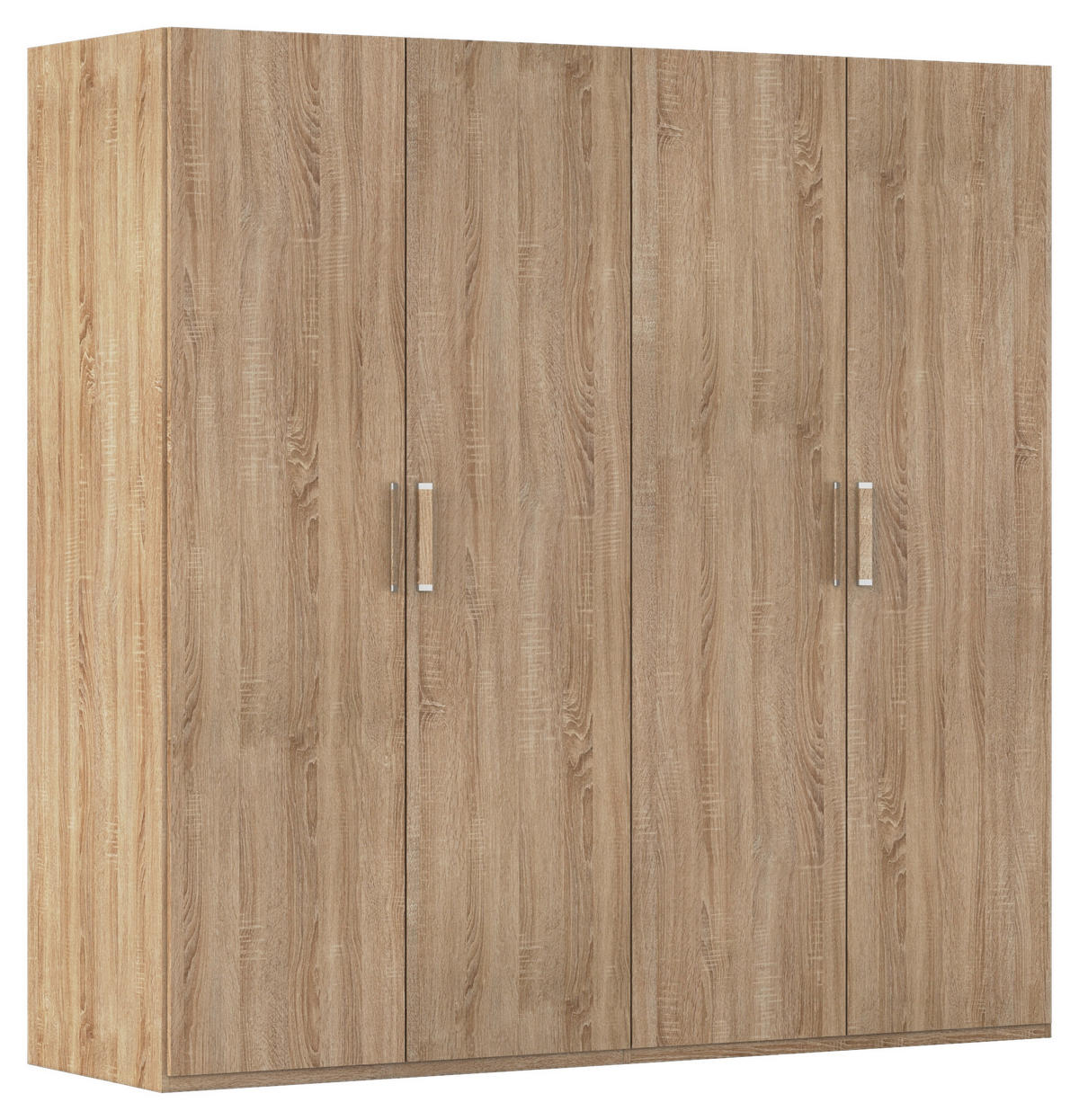 DREHTÜRENSCHRANK in Sonoma Eiche  - Silberfarben/Sonoma Eiche, Design, Holzwerkstoff/Kunststoff (201/197/60cm) - Novel