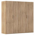 DREHTÜRENSCHRANK  in Sonoma Eiche  - Silberfarben/Sonoma Eiche, Design, Holzwerkstoff/Kunststoff (201/197/60cm) - Novel