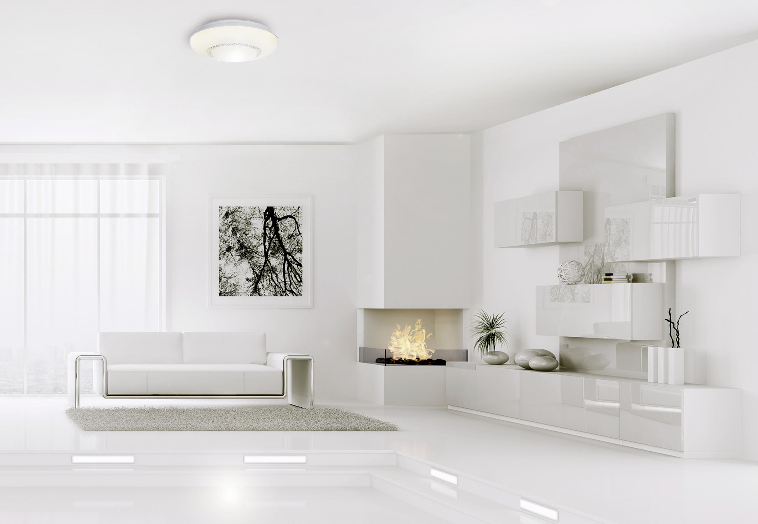 LED-DECKENLEUCHTE Pilsen 41 cm  - Klar/Weiß, Basics, Kunststoff/Metall (41cm) - Näve