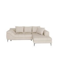 ECKSOFA Creme  - Creme/Schwarz, Design, Textil (177/276cm) - MID.YOU