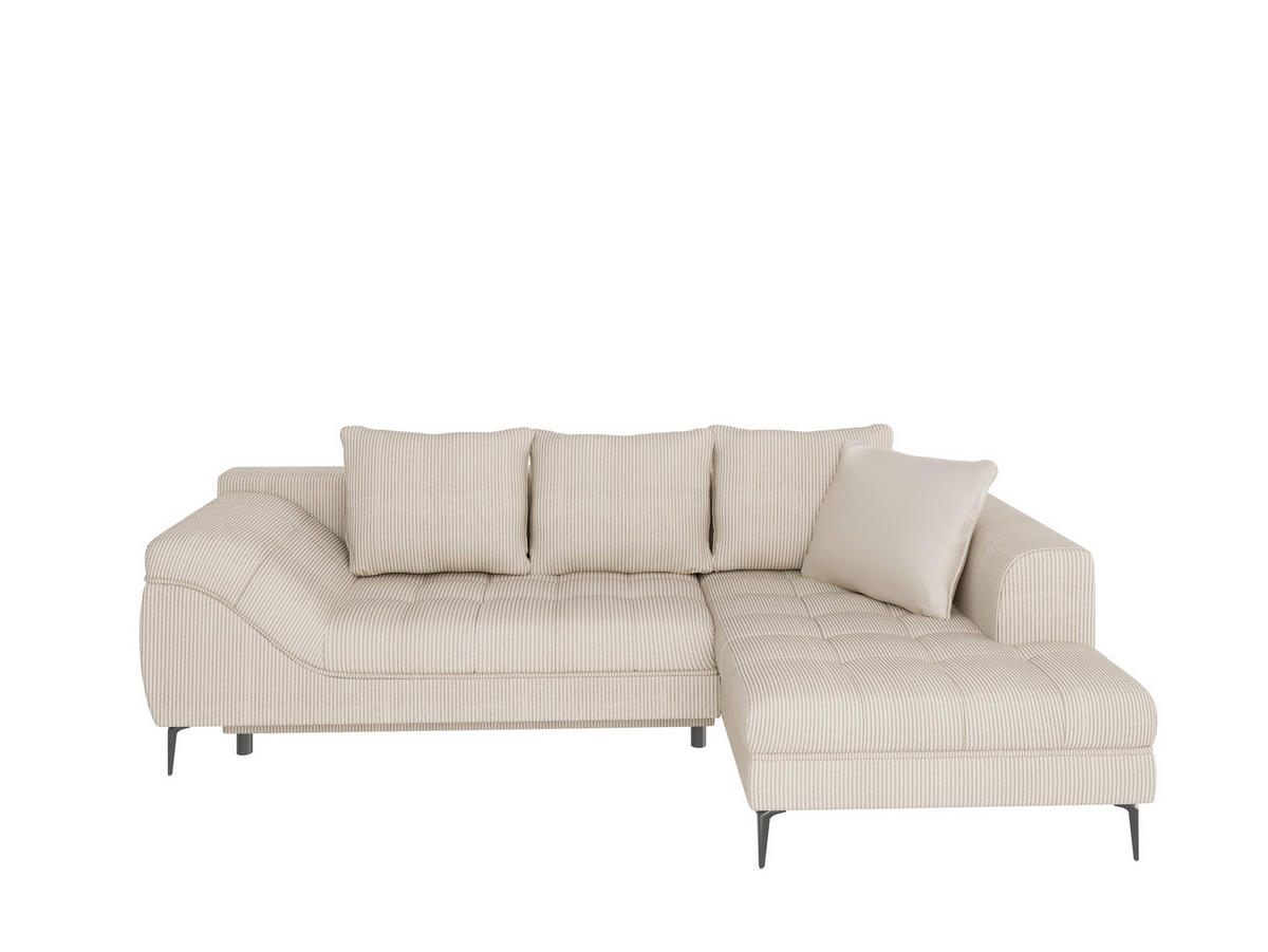 ECKSOFA Creme  - Creme/Schwarz, Design, Textil (177/276cm) - MID.YOU