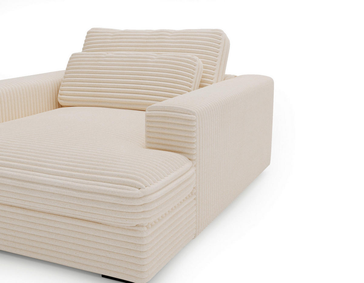 XXL-SESSEL - Creme/Schwarz, MODERN, Kunststoff/Textil (122/80/159cm) - Lomoco