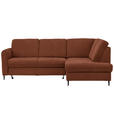 ECKSOFA in Chenille Rostfarben  - Rostfarben/Schwarz, MODERN, Holz/Textil (241/184cm) - Carryhome