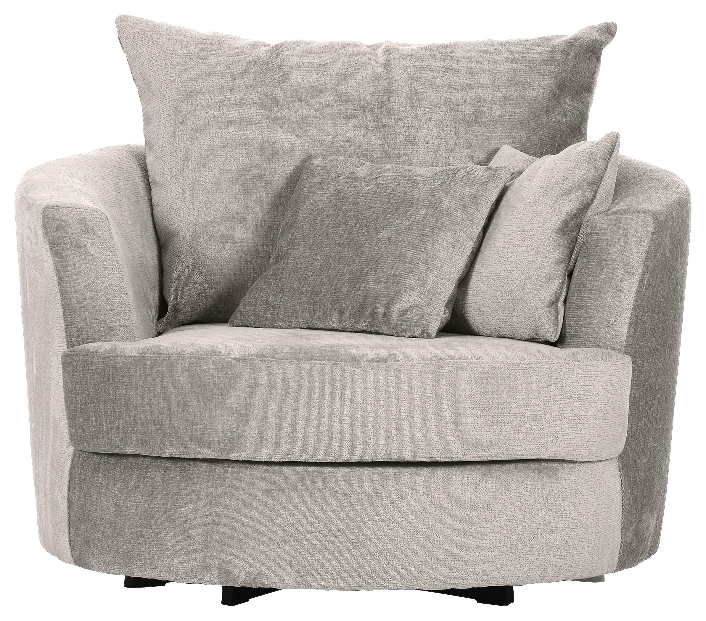 SESSEL Chenille Hellgrau    - Hellgrau/Schwarz, KONVENTIONELL, Textil/Metall (115/72/115cm) - Carryhome