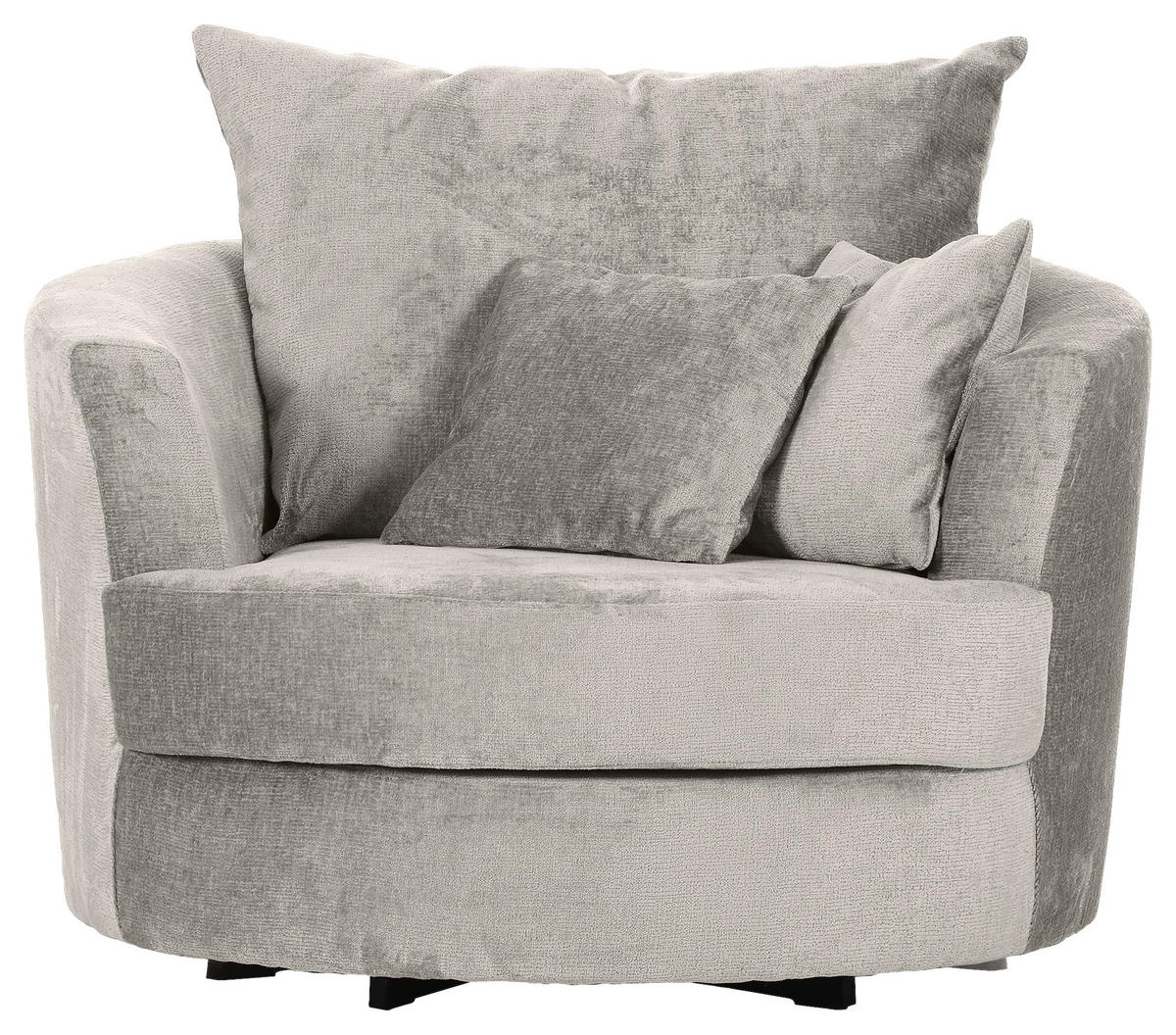 SESSEL in Chenille Hellgrau  - Hellgrau/Schwarz, Konventionell, Textil/Metall (115/72/115cm) - Carryhome