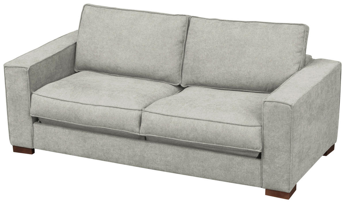 SCHLAFSOFA in Webstoff Hellgrau  - Dunkelbraun/Hellgrau, Design, Holz/Textil (203/85/99cm) - MID.YOU