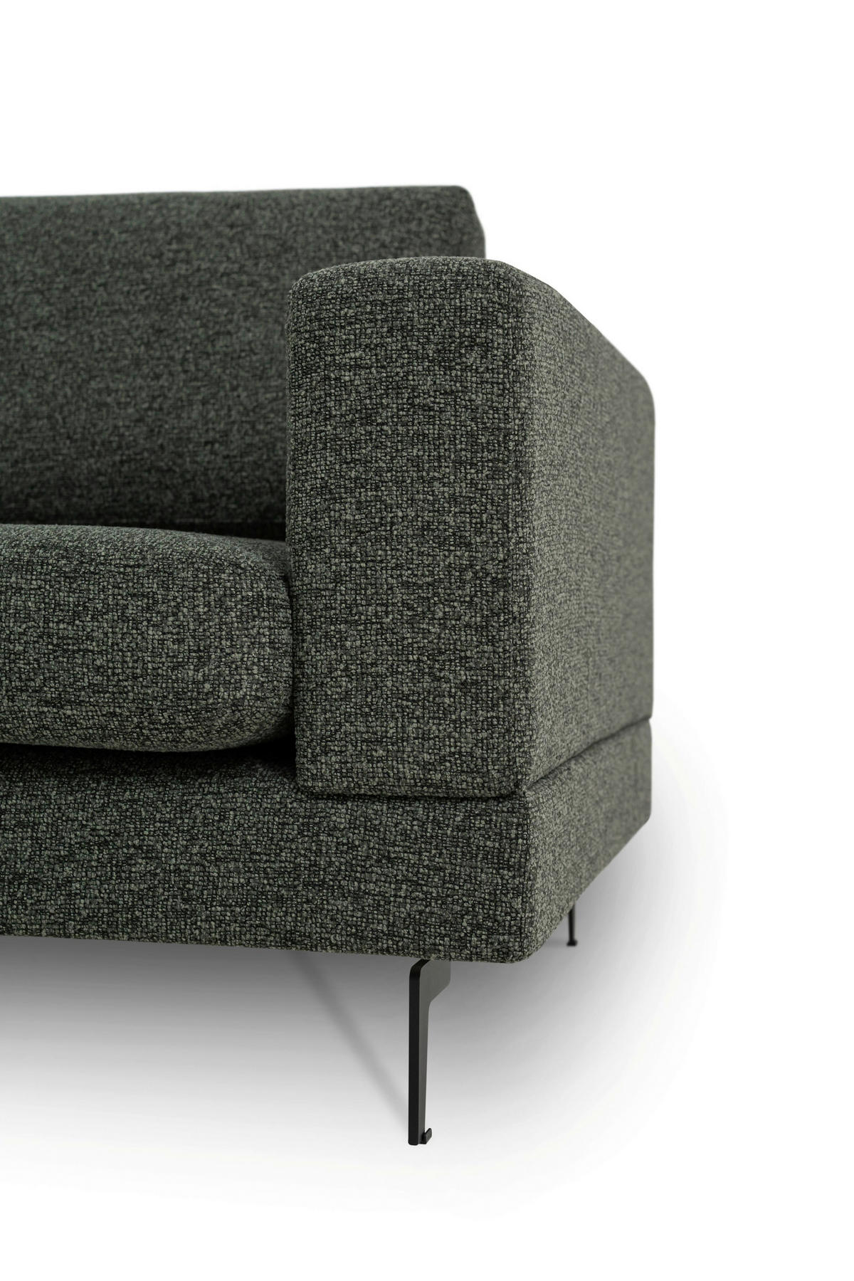 SOFFA i jacquard khaki  - khaki/svart, Klassisk, metall/trä (92/297cm) - Welnova