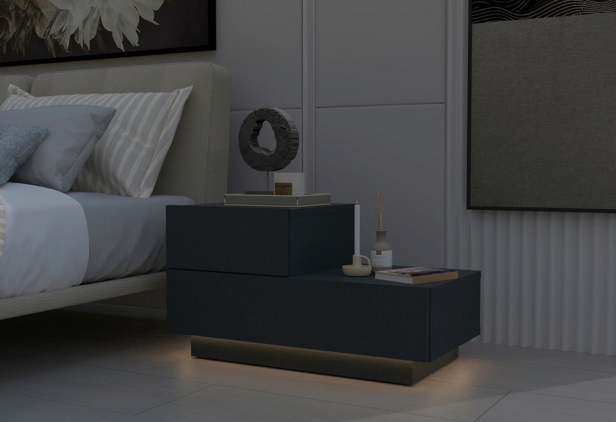 NATTDUKSBORD i antracit  - antracit, Design, trämaterial (70/39/30cm) - Livetastic