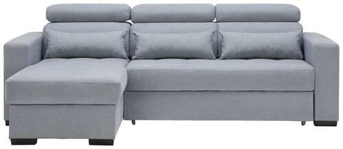 ECKSOFA Blaugrau Webstoff  - Blaugrau/Schwarz, Design, Kunststoff/Textil (179/240cm) - Carryhome